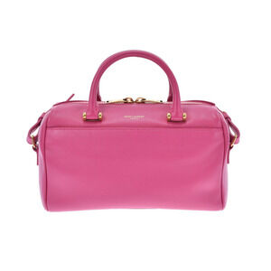 SAINT LAURENT Duffle Handbag Pink Leather Bag